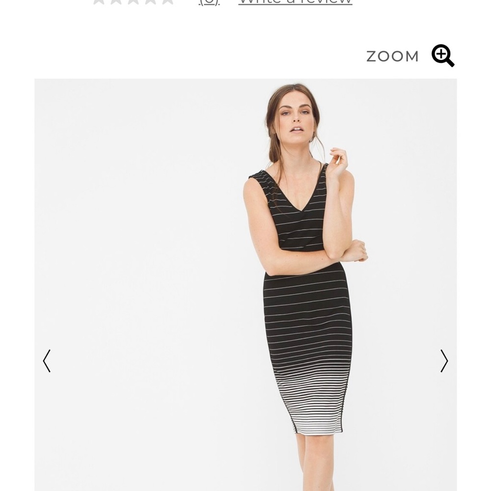 White House Black Market Ombre Black and White Midi Dress